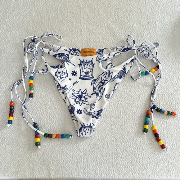 HOUSE OF AAMA Tattoo Bikini with Vintage Beads, Size 6, $390 - Picture 8 of 17